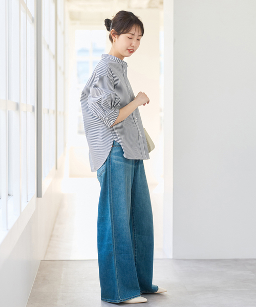 Spick & Span(スピックアンドスパン)の「《WEB限定 / 追加》パールボタンギャザースリーブシャツ(シャツ/ブラウス・レディース・その他10/ホワイト系その他/マルチ・FREE)」の8枚目の写真