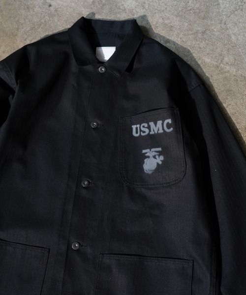 made in standard (メイドインスタンダード)の「MADE IN STANDARD / メイドインスタンダード USMC 40S P-41 UTILITY JACKET ヘリンボーンツイル ユーティリティージャケット(ミリタリージャケット・メンズ・ナチュラル/オリーブドラブ/ブラック・LARGE/MEDIUM)」の4枚目の写真