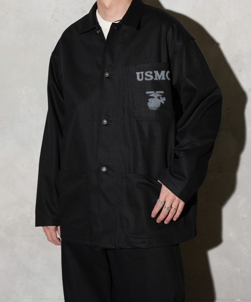 made in standard (メイドインスタンダード)の「MADE IN STANDARD / メイドインスタンダード USMC 40S P-41 UTILITY JACKET ヘリンボーンツイル ユーティリティージャケット(ミリタリージャケット・メンズ・ナチュラル/オリーブドラブ/ブラック・LARGE/MEDIUM)」の9枚目の写真