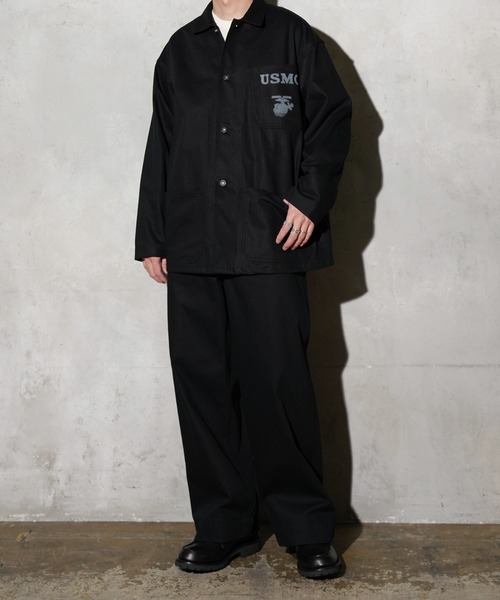 made in standard (メイドインスタンダード)の「MADE IN STANDARD / メイドインスタンダード USMC 40S P-41 UTILITY JACKET ヘリンボーンツイル ユーティリティージャケット(ミリタリージャケット・メンズ・ナチュラル/オリーブドラブ/ブラック・LARGE/MEDIUM)」の10枚目の写真