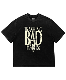 TRASHING BAD HABITS ピグメントダイング半袖Tシャツ
