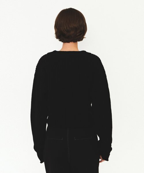 DIAGONAL（ダイアゴナル）の「COTTON V NECK KNIT (black)（ニット/セーター・レディース・その他・FREE）」の3枚目の写真