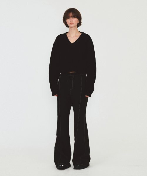 DIAGONAL（ダイアゴナル）の「COTTON V NECK KNIT (black)（ニット/セーター・レディース・その他・FREE）」の5枚目の写真