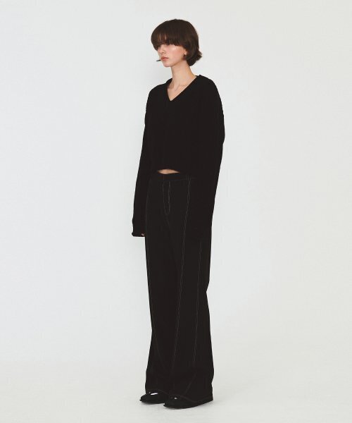 DIAGONAL（ダイアゴナル）の「COTTON V NECK KNIT (black)（ニット/セーター・レディース・その他・FREE）」の6枚目の写真