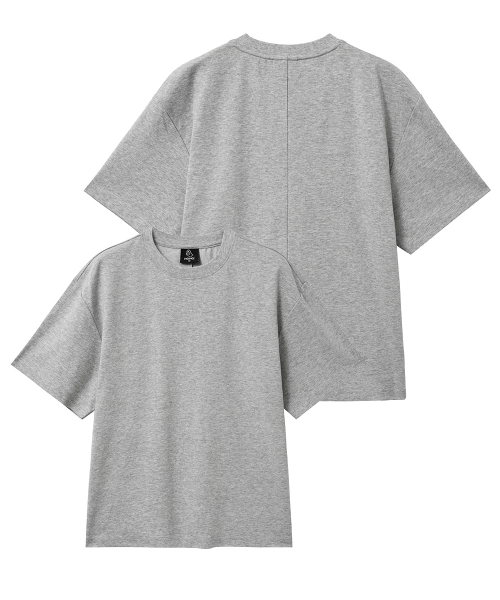 MOZMOZ(モズモズ)の「クロップフィットソロナクーリング機能性バックカット無地半袖Tシャツグレー(Tシャツ/カットソー・レディース・その他・1/2/3)」の2枚目の写真