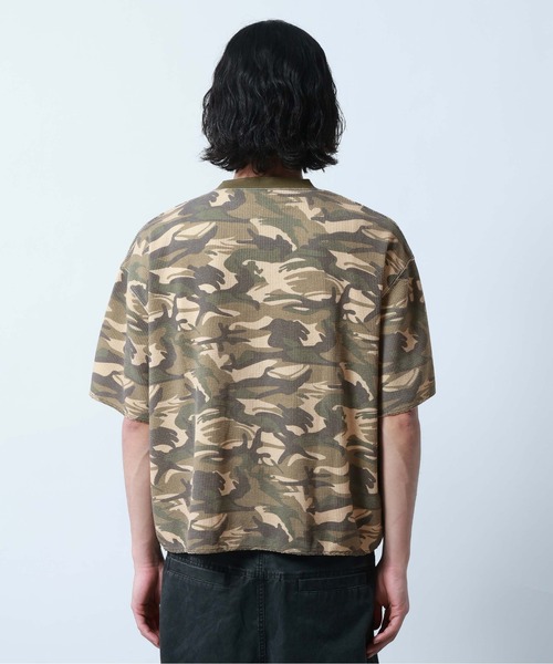 Camouflage Henry Neck T-Shirt/ワッフルカモフラヘンリーネック
