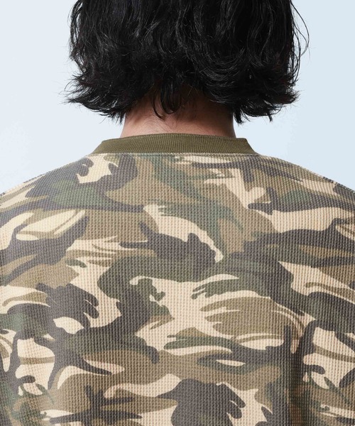 RAGEBLUE（レイジブルー）の「Camouflage Henry Neck T-Shirt/ワッフルカモフラヘンリーネックショートTシャツ（Tシャツ/カットソー・メンズ・ブラウン系その他/グレー系その他・FREE）」の7枚目の写真