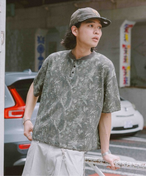RAGEBLUE（レイジブルー）の「Camouflage Henry Neck T-Shirt/ワッフルカモフラヘンリーネックショートTシャツ（Tシャツ/カットソー・メンズ・ブラウン系その他/グレー系その他・FREE）」の18枚目の写真