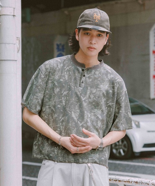 RAGEBLUE（レイジブルー）の「Camouflage Henry Neck T-Shirt/ワッフルカモフラヘンリーネックショートTシャツ（Tシャツ/カットソー・メンズ・ブラウン系その他/グレー系その他・FREE）」の19枚目の写真