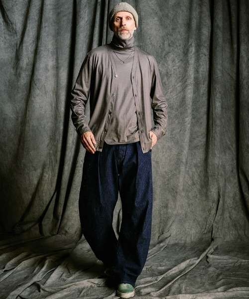 wjk(ダヴルジェイケイ)の「mp14986- wide banana denim(OW) ワイドバナナデニムパンツ(5225 dn90j)(デニムパンツ・メンズ・インディゴブルー/チャコールグレー・S/M/L/XL)」の5枚目の写真