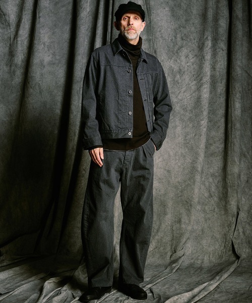 wjk(ダヴルジェイケイ)の「mp14986- wide banana denim(OW) ワイドバナナデニムパンツ(5225 dn90j)(デニムパンツ・メンズ・インディゴブルー/チャコールグレー・S/M/L/XL)」の7枚目の写真