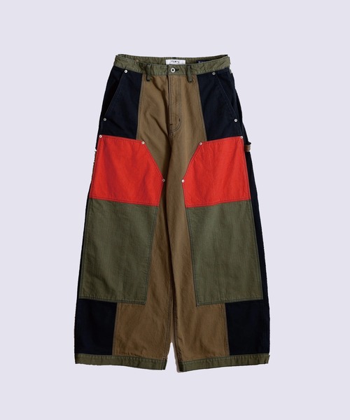 FDMTL(ファンダメンタル)の「【FDMTL】PATCHWORK DOUBLE KNEE PANTS RINSE(デニムパンツ・メンズ・カーキ・30inch/28inch/34inch/32inch)」の1枚目の写真