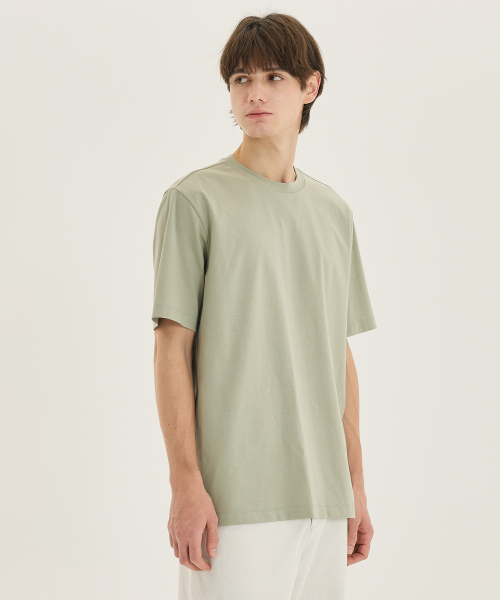 MINDBRIDGE（マインドブリッジ）の「[クール]ラウンドデイリーTシャツ - 5カラー（Tシャツ/カットソー・メンズ・ブラウン/ライトグレー/オフホワイト/ブラック/カーキ・95/100/105/110）」の22枚目の写真