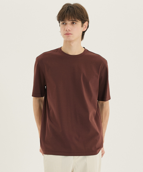 MINDBRIDGE（マインドブリッジ）の「[クール]ラウンドデイリーTシャツ - 5カラー（Tシャツ/カットソー・メンズ・ブラウン/ライトグレー/オフホワイト/ブラック/カーキ・95/100/105/110）」の21枚目の写真