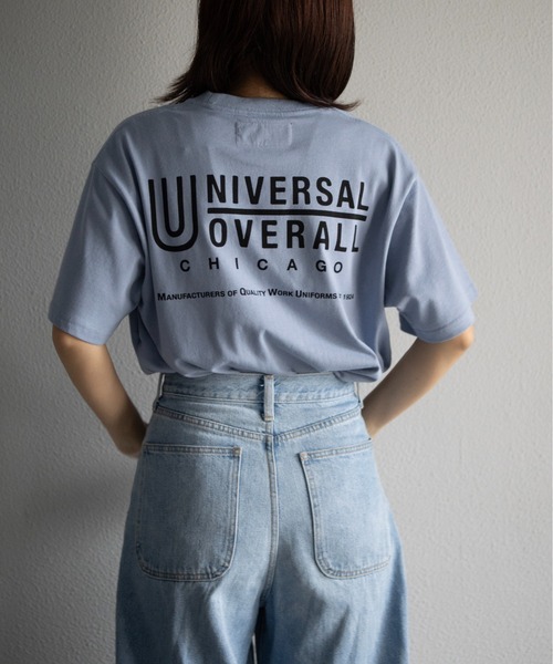 UNIVERSAL OVERALL（ユニバーサルオーバーオール）の「UNIVERSAL OVERALL / UO Back Logo S/S T / バックロゴ半袖Tシャツ（Tシャツ/カットソー・メンズ・ブラック/グレイッシュブルー/オートミール/ミント/ネイビー/ホワイト・XL/M/S/L）」の6枚目の写真