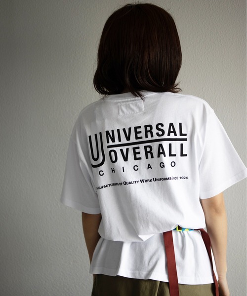 UNIVERSAL OVERALL（ユニバーサルオーバーオール）の「UNIVERSAL OVERALL / UO Back Logo S/S T / バックロゴ半袖Tシャツ（Tシャツ/カットソー・メンズ・ブラック/グレイッシュブルー/オートミール/ミント/ネイビー/ホワイト・XL/M/S/L）」の8枚目の写真