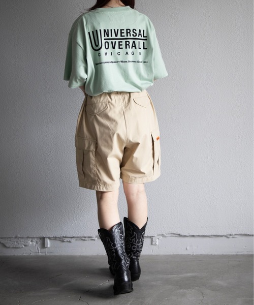 UNIVERSAL OVERALL（ユニバーサルオーバーオール）の「UNIVERSAL OVERALL / UO Back Logo S/S T / バックロゴ半袖Tシャツ（Tシャツ/カットソー・メンズ・ブラック/グレイッシュブルー/オートミール/ミント/ネイビー/ホワイト・XL/M/S/L）」の15枚目の写真