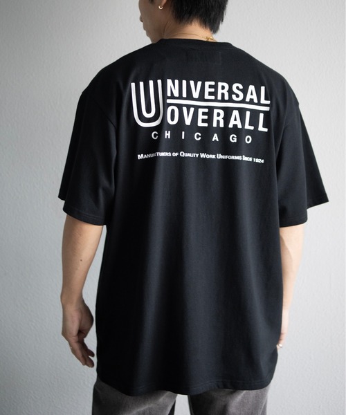 UNIVERSAL OVERALL（ユニバーサルオーバーオール）の「UNIVERSAL OVERALL / UO Back Logo S/S T / バックロゴ半袖Tシャツ（Tシャツ/カットソー・メンズ・ブラック/グレイッシュブルー/オートミール/ミント/ネイビー/ホワイト・XL/M/S/L）」の10枚目の写真