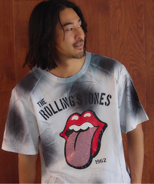 JACKROSE(ジャックローズ)の「B-TRS-切替・ラインストーン・SSTEE(Tシャツ/カットソー・メンズ・カモフラージュ/ホワイト/ブラック・M/L)」の2枚目の写真