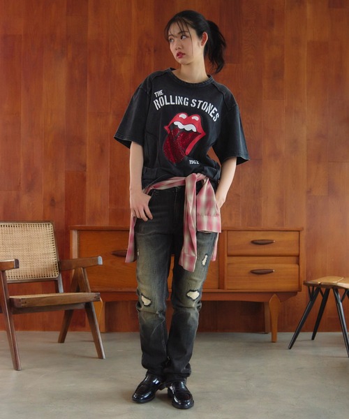 JACKROSE(ジャックローズ)の「B-TRS-切替・ラインストーン・SSTEE(Tシャツ/カットソー・メンズ・カモフラージュ/ホワイト/ブラック・M/L)」の19枚目の写真