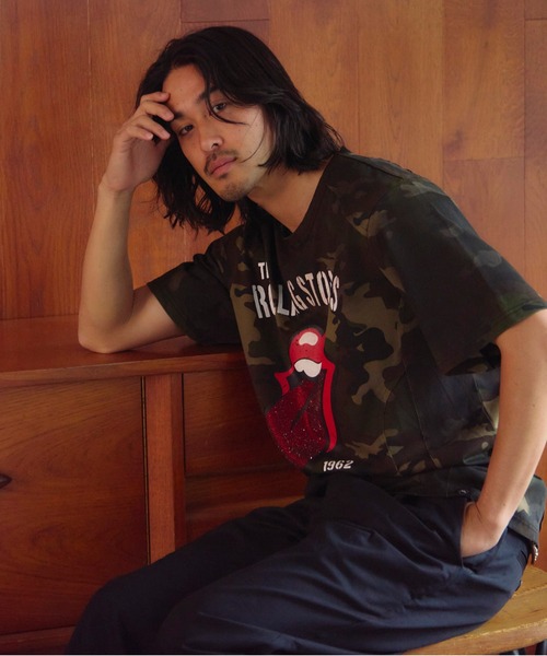 JACKROSE(ジャックローズ)の「B-TRS-切替・ラインストーン・SSTEE(Tシャツ/カットソー・メンズ・カモフラージュ/ホワイト/ブラック・M/L)」の21枚目の写真