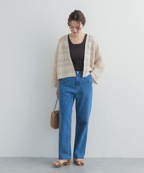 URBAN RESEARCH DOORS（アーバンリサーチドアーズ）の「クロシェニットカーディガン | 羽織/冷房対策/ショートカーディガン/透かし編み（カーディガン/ボレロ・レディース・オフホワイト/ベージュ・FREE）」の18枚目の写真