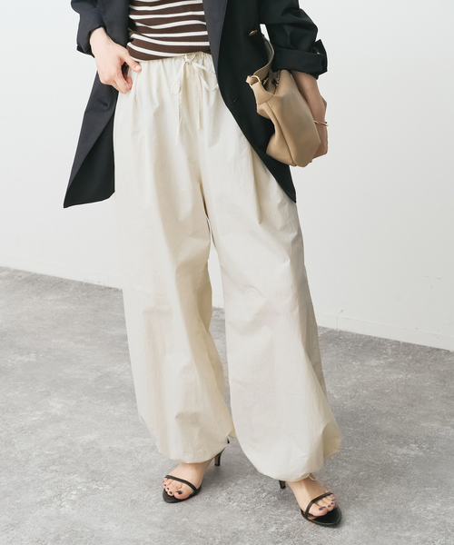 Spick & Span(スピックアンドスパン)の「CO/PA タイプライターギャザーパンツ(その他パンツ・レディース・ピンク系その他/アイボリー・38/36)」の1枚目の写真