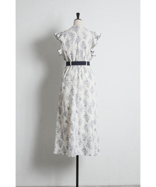 tocco closet(トッコ クローゼット)の「【ZOZO限定】デシンブーケプリントベルト付きワンピース(ワンピース・レディース・ブラック/オフホワイト・M)」の20枚目の写真
