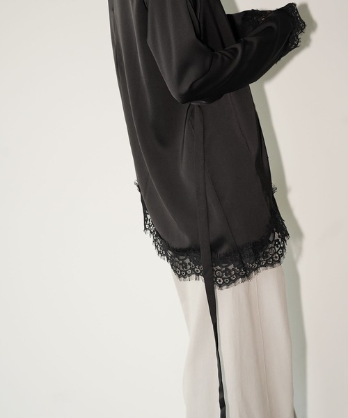chuclla(チュクラ)の「アシンメトリーレースヘムトップス chw26s247(Tシャツ/カットソー・レディース・ブラック/ホワイト・FREE)」の8枚目の写真