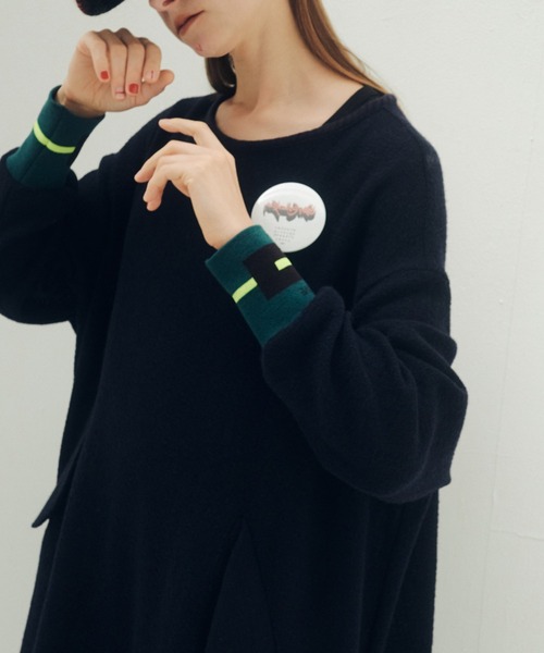 STOF(ストフ)の「STOF/ストフ/Light Wool Mods One-piece(ワンピース・レディース・ブラック/ネイビー・F)」の1枚目の写真