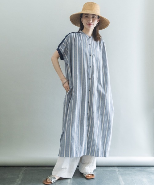 lodie(ロディ)の「ストライプ オーバーシャツワンピース(シャツワンピース・レディース・ネイビー/グリーン・FREE)」の19枚目の写真