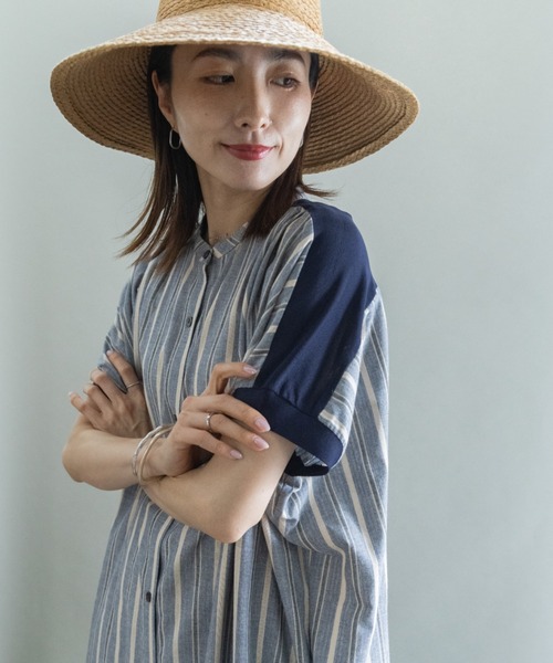 lodie(ロディ)の「ストライプ オーバーシャツワンピース(シャツワンピース・レディース・ネイビー/グリーン・FREE)」の12枚目の写真