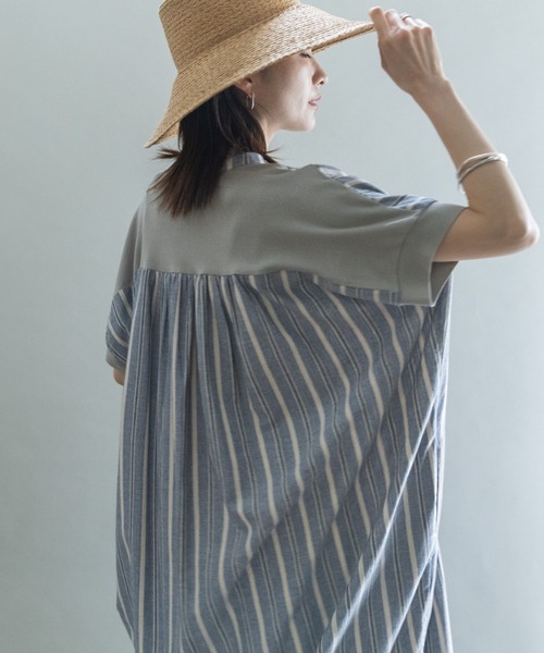 lodie(ロディ)の「ストライプ オーバーシャツワンピース(シャツワンピース・レディース・ネイビー/グリーン・FREE)」の20枚目の写真