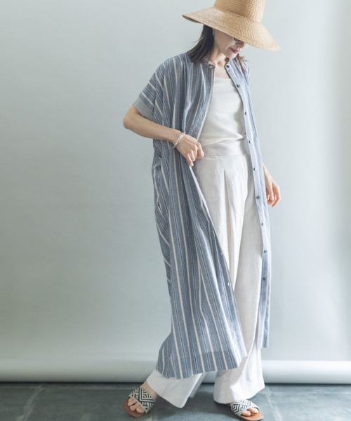 lodie(ロディ)の「ストライプ オーバーシャツワンピース(シャツワンピース・レディース・ネイビー/グリーン・FREE)」の15枚目の写真