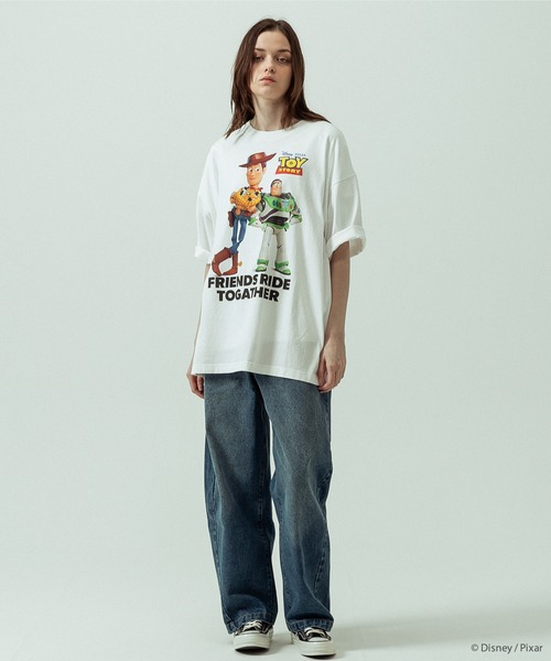 SLICK（スリック）の「【SLICK/スリック】SLICK / TOY STORY Print T-shirt 03/トイストーリー/パウダー加工プリントTシャツ/オーバーサイズ シルエット/ ビンテージ / ディズニー/ピクサー（Tシャツ/カットソー・メンズ・ホワイト/ブラック・3/2/1）」の8枚目の写真