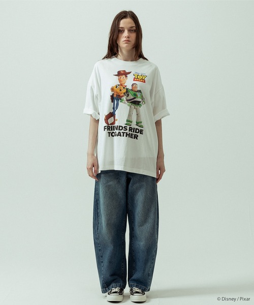 SLICK（スリック）の「【SLICK/スリック】SLICK / TOY STORY Print T-shirt 03/トイストーリー/パウダー加工プリントTシャツ/オーバーサイズ シルエット/ ビンテージ / ディズニー/ピクサー（Tシャツ/カットソー・メンズ・ホワイト/ブラック・3/2/1）」の13枚目の写真