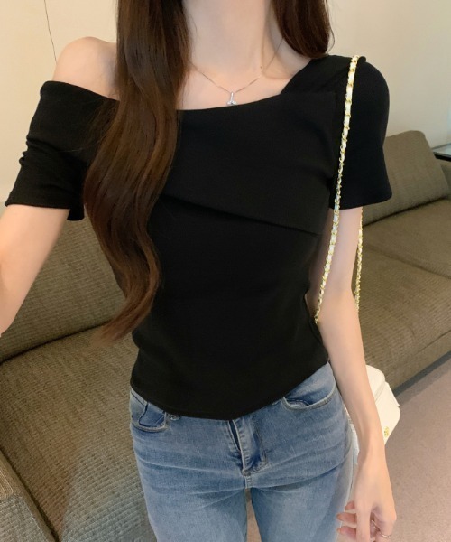 FAVORITO(ファヴォリート)の「ボートネック半袖Tシャツ(Tシャツ/カットソー・レディース・ホワイト/モカ/ブラック・M/L)」の13枚目の写真