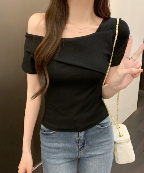 FAVORITO(ファヴォリート)の「ボートネック半袖Tシャツ(Tシャツ/カットソー・レディース・ホワイト/モカ/ブラック・M/L)」の14枚目の写真