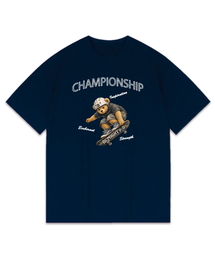 BEMIGHTY（ビーマイティー）の「スケートボードベアオーバーサイズ半袖Tシャツ[ネイビー]（Tシャツ/カットソー）」