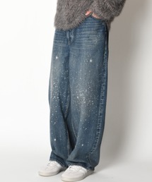 SUPERTHANKS | スペースデニム バレルレッグジーンズ　Space denim barrel leg jeans(デニムパンツ)