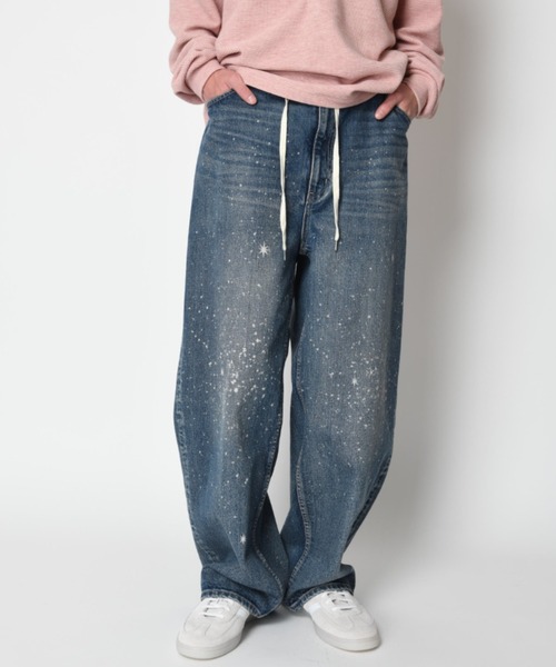 スペースデニム バレルレッグジーンズ Space denim barrel leg jeans