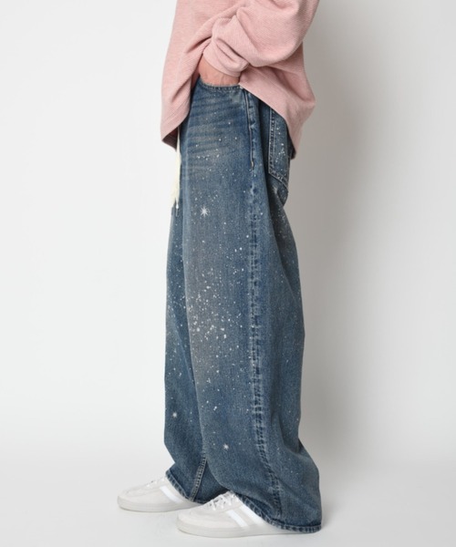 SUPERTHANKS(スーパーサンクス)の「スペースデニム バレルレッグジーンズ Space denim barrel leg jeans(デニムパンツ・メンズ・ブルー・L/M/S)」の9枚目の写真