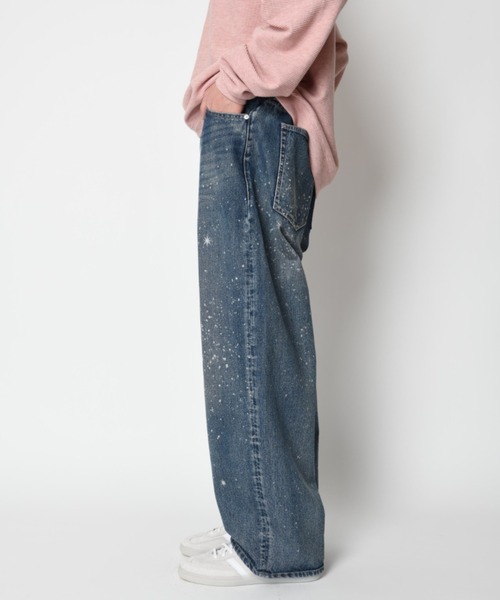 SUPERTHANKS(スーパーサンクス)の「スペースデニム バレルレッグジーンズ Space denim barrel leg jeans(デニムパンツ・メンズ・ブルー・L/M/S)」の5枚目の写真