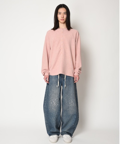 SUPERTHANKS(スーパーサンクス)の「スペースデニム バレルレッグジーンズ Space denim barrel leg jeans(デニムパンツ・メンズ・ブルー・L/M/S)」の4枚目の写真