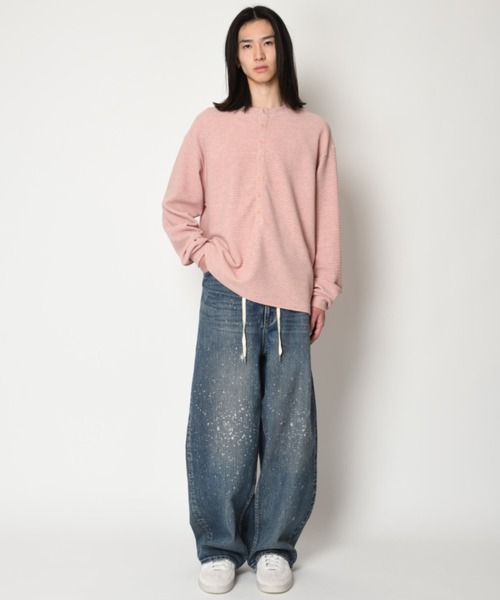 SUPERTHANKS(スーパーサンクス)の「スペースデニム バレルレッグジーンズ Space denim barrel leg jeans(デニムパンツ・メンズ・ブルー・L/M/S)」の3枚目の写真