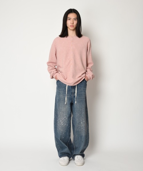 SUPERTHANKS(スーパーサンクス)の「スペースデニム バレルレッグジーンズ Space denim barrel leg jeans(デニムパンツ・メンズ・ブルー・L/M/S)」の2枚目の写真