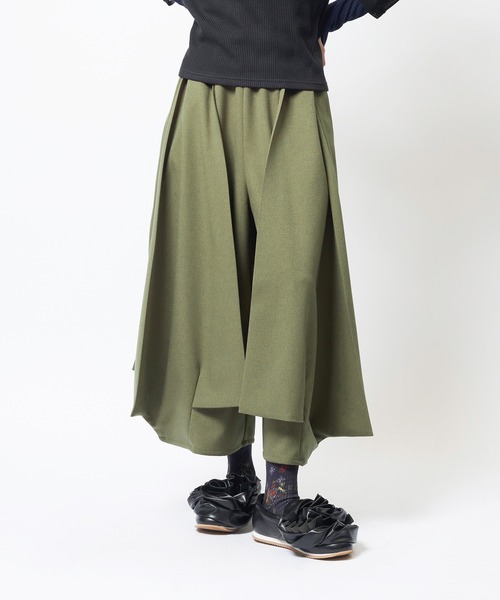 gomme(ゴム)の「ウーリーライクスカートパンツ(その他パンツ・レディース・チャコールグレー/ブラック/カーキ・MEDIUM)」の3枚目の写真