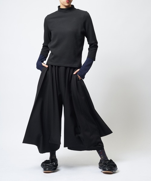 gomme(ゴム)の「ウーリーライクスカートパンツ(その他パンツ・レディース・チャコールグレー/ブラック/カーキ・MEDIUM)」の6枚目の写真