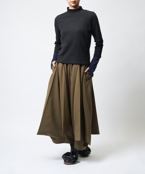 gomme(ゴム)の「ウーリーライクスカートパンツ(その他パンツ・レディース・チャコールグレー/ブラック/カーキ・MEDIUM)」の7枚目の写真