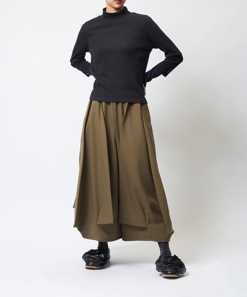 gomme(ゴム)の「ウーリーライクスカートパンツ(その他パンツ・レディース・チャコールグレー/ブラック/カーキ・MEDIUM)」の8枚目の写真